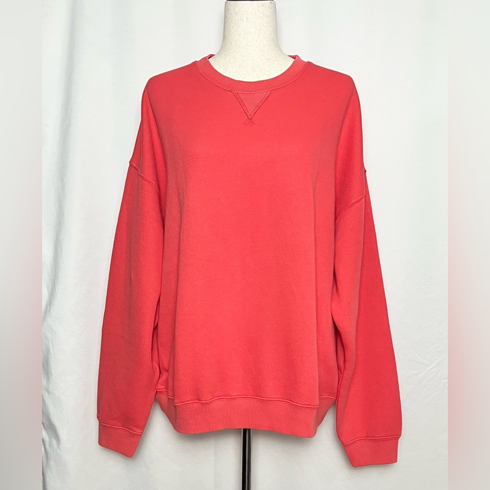 American Eagle Women’s Relaxed Crew Neck Sweatshirt Color Red Size XL